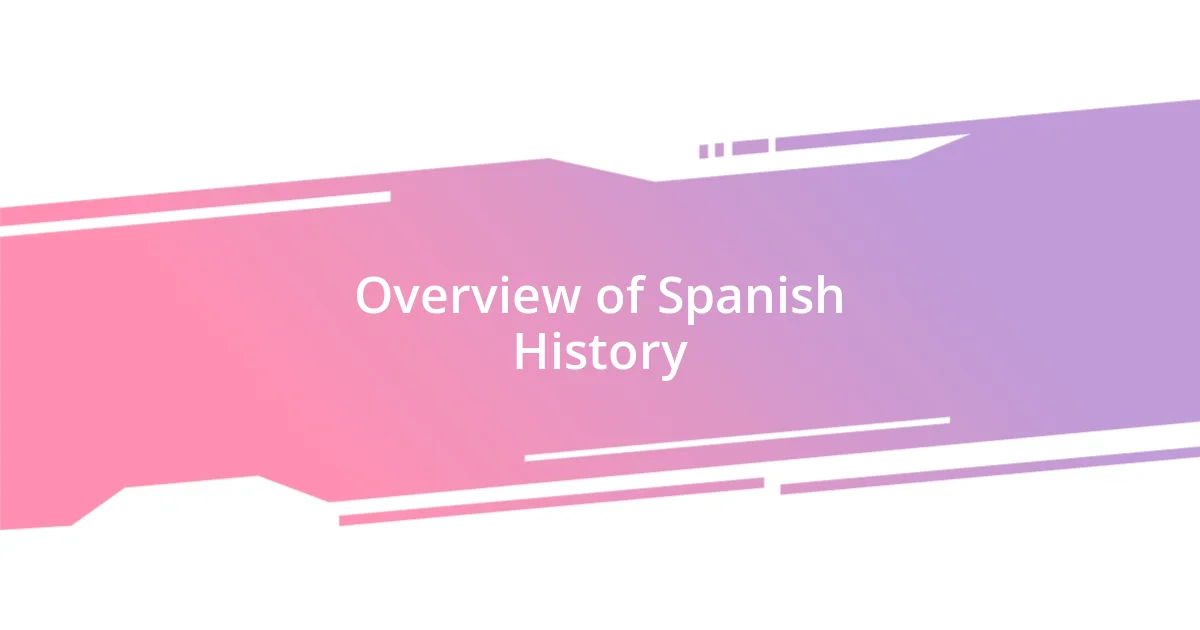 Overview of Spanish History